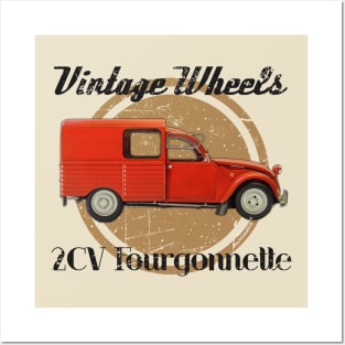 Vintage Wheels - Citroën 2CV Fourgonnette Posters and Art